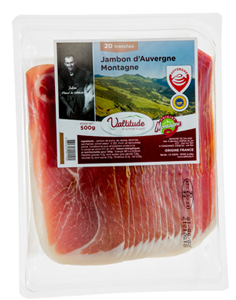 Jambon d'Auvergne IGP, tranché